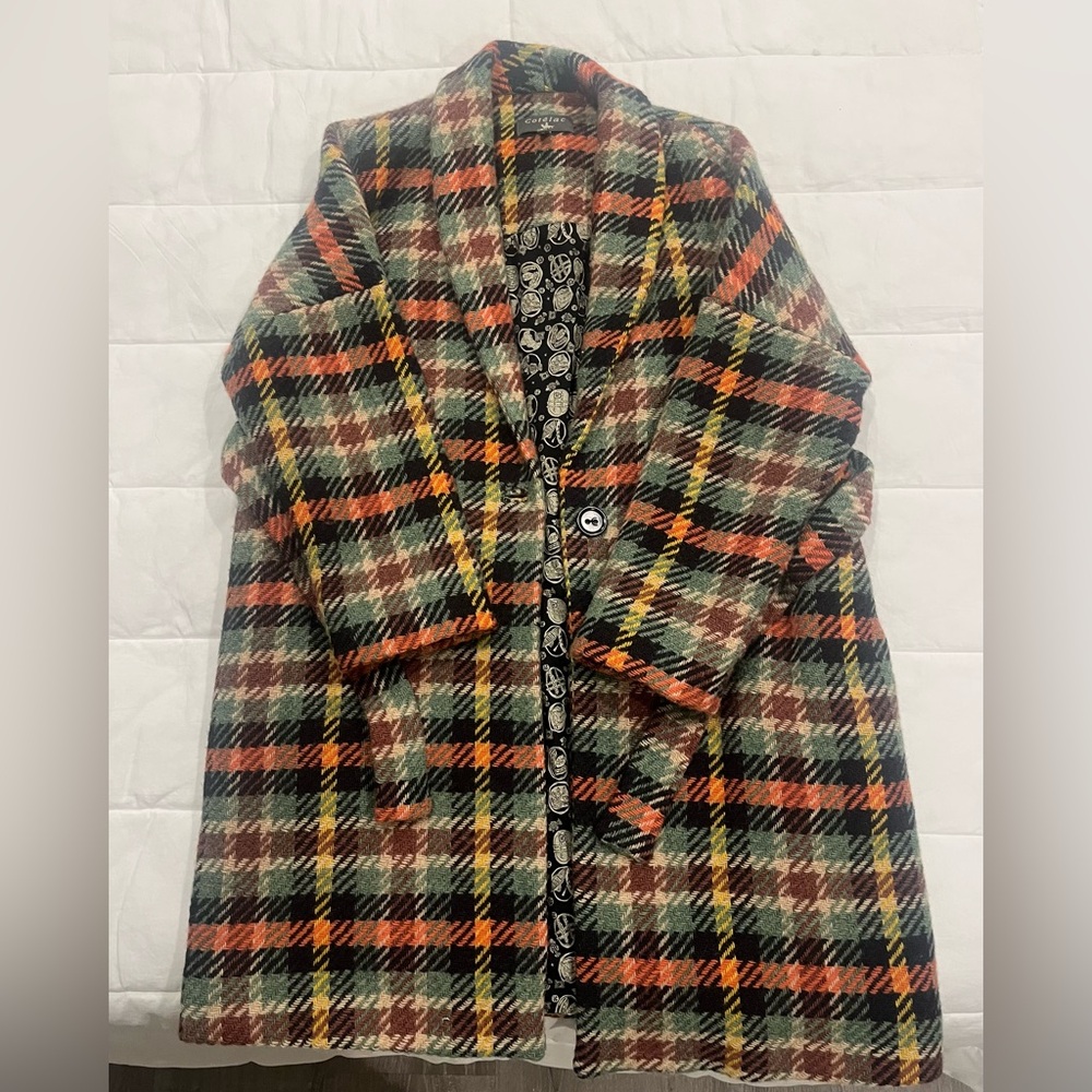 Cotelac plaid wrap coat - woman’s US size S (French size 0)